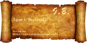 Igari Bulcsú névjegykártya
